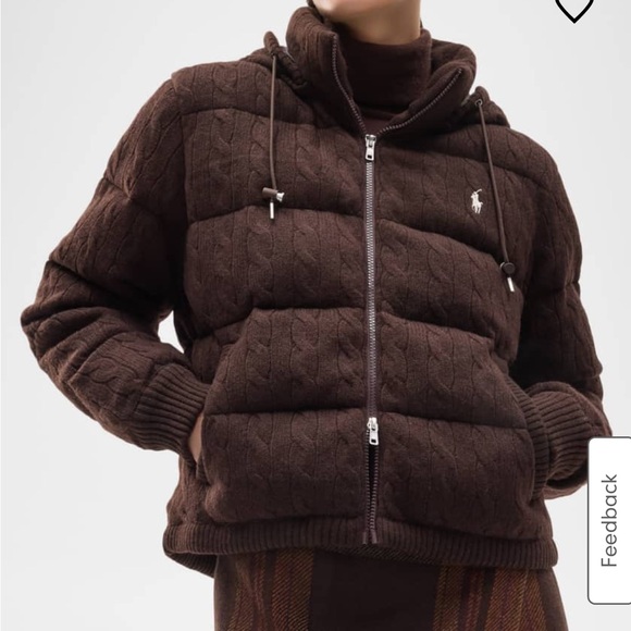 Polo Ralph Lauren Cable-Knit Wool-Cashmere Quilted Jacket - Picture 1 of 6